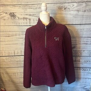 Burgundy Sherpa Quarter-Zip Pullover from pink Victoria secret size medium